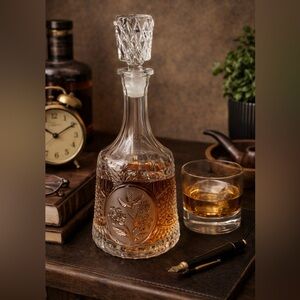 Vtg‎ Zajecar Decanter Lead Crystal 24% Yugoslavia Stopper MCM Floral